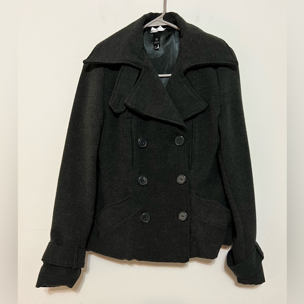 Ashley by 26 International Double Breasted Pea Coat Dark Gray/Charcoal Medium